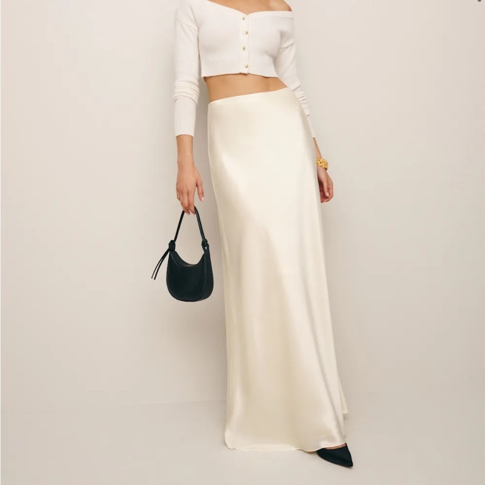 Reformation Cream Maxi Skirt